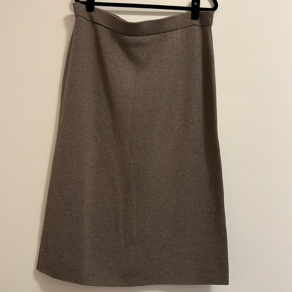 J.Jill Knit Pencil in Mocha Heather Brown Cotton Blend Pull-on Skirt  XL Tall